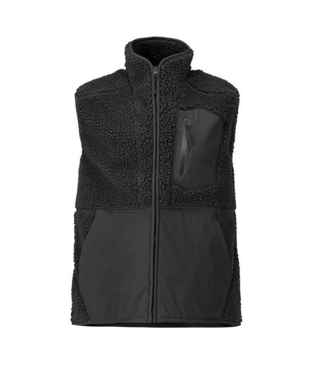 Mens Customised Pile Zipped Gilet Black Mascot