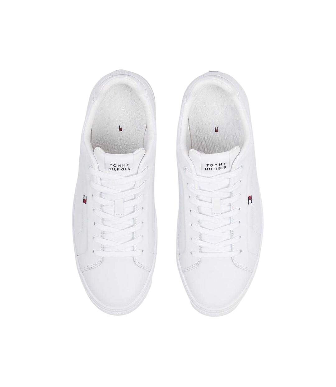 Mens Nappa Leather Trainers White Tommy Hilfiger-4