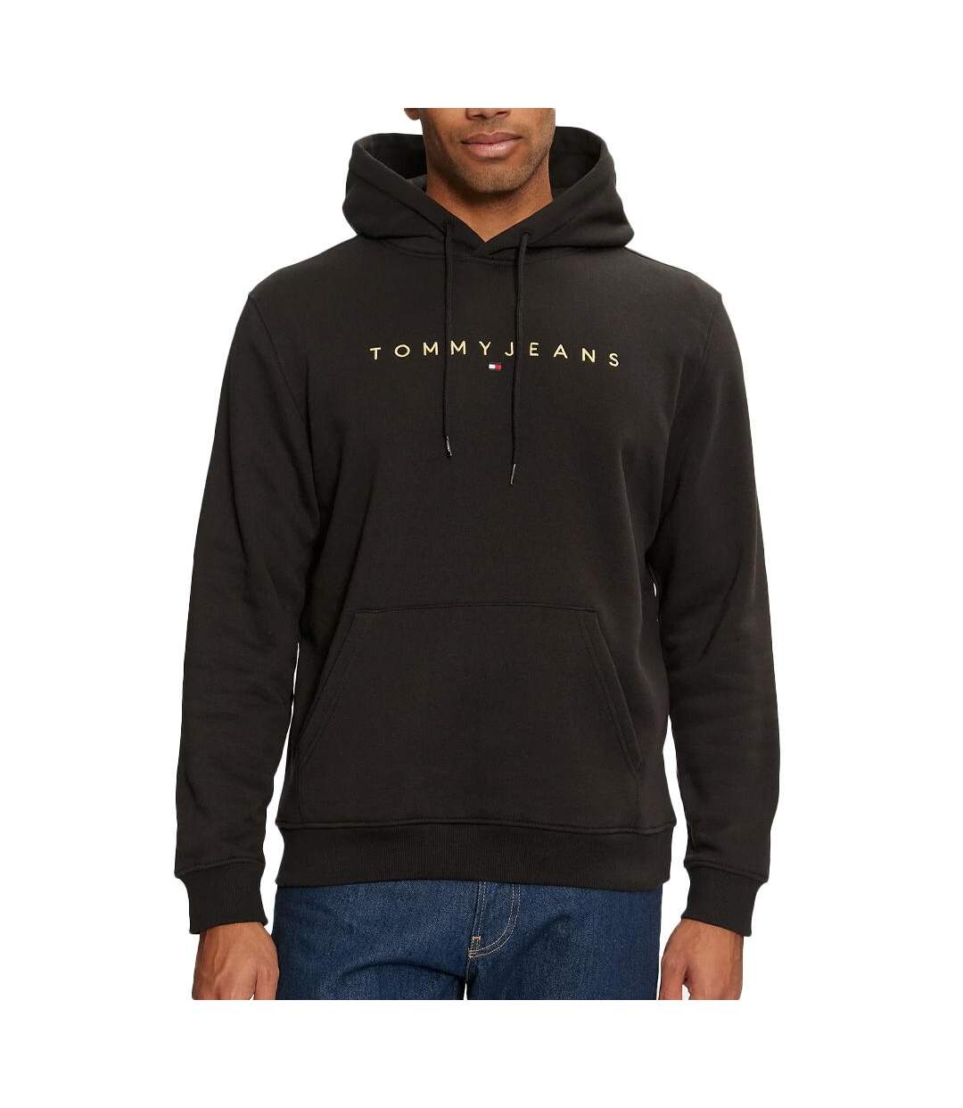 Sweat à Capuche Noir Homme Tommy Hilfiger Linear Gold - L-1