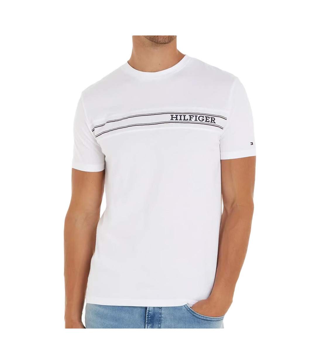 T-shirt Blanc/Noir Homme Tommy Hilfiger UM0UM03196 - M-1