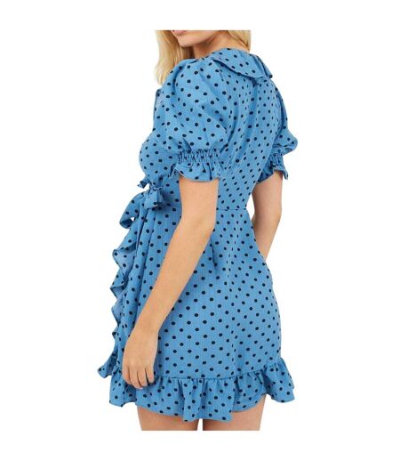 Robe Portefeuille Motif/style À Pois Femme Bleu Noir Brave Soul