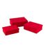 Lot de 3 Boîtes de Rangement Vaughn 36cm Rouge-1