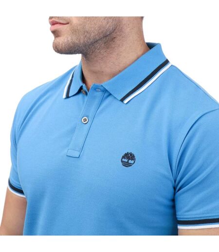 Polo manches courtes adulte bleu Timberland