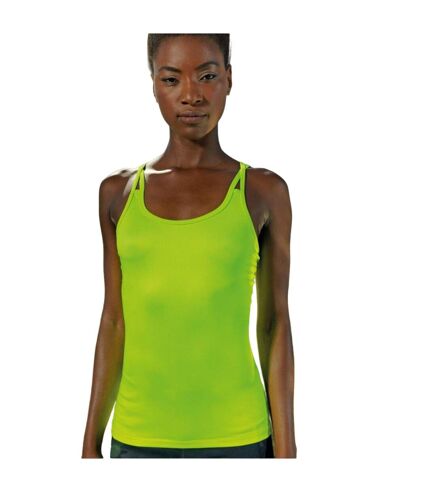 TriDri Womens/Ladies Laser Cut Spaghetti Strap Vest (Lightning Yellow) - UTRW6179