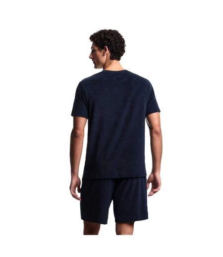 Mens Diamond Jacquard T-shirt Navy Emporio Armani EA7