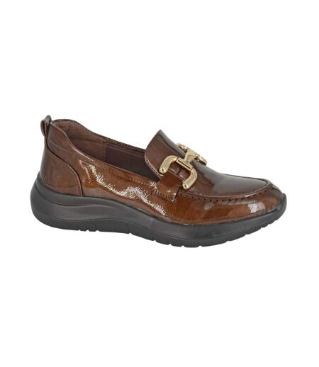 Womens/ladies Flor Loafers Brown Cipriata
