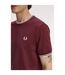 T-shirt Motif/style Rayure Contrastée Sur Bord Homme Pourpre Fred Perry-4