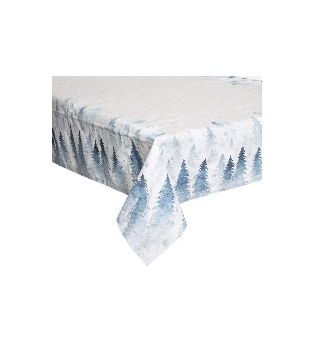 Nappe Imprimée Sapin Hors Piste 140x240cm Blanc-1