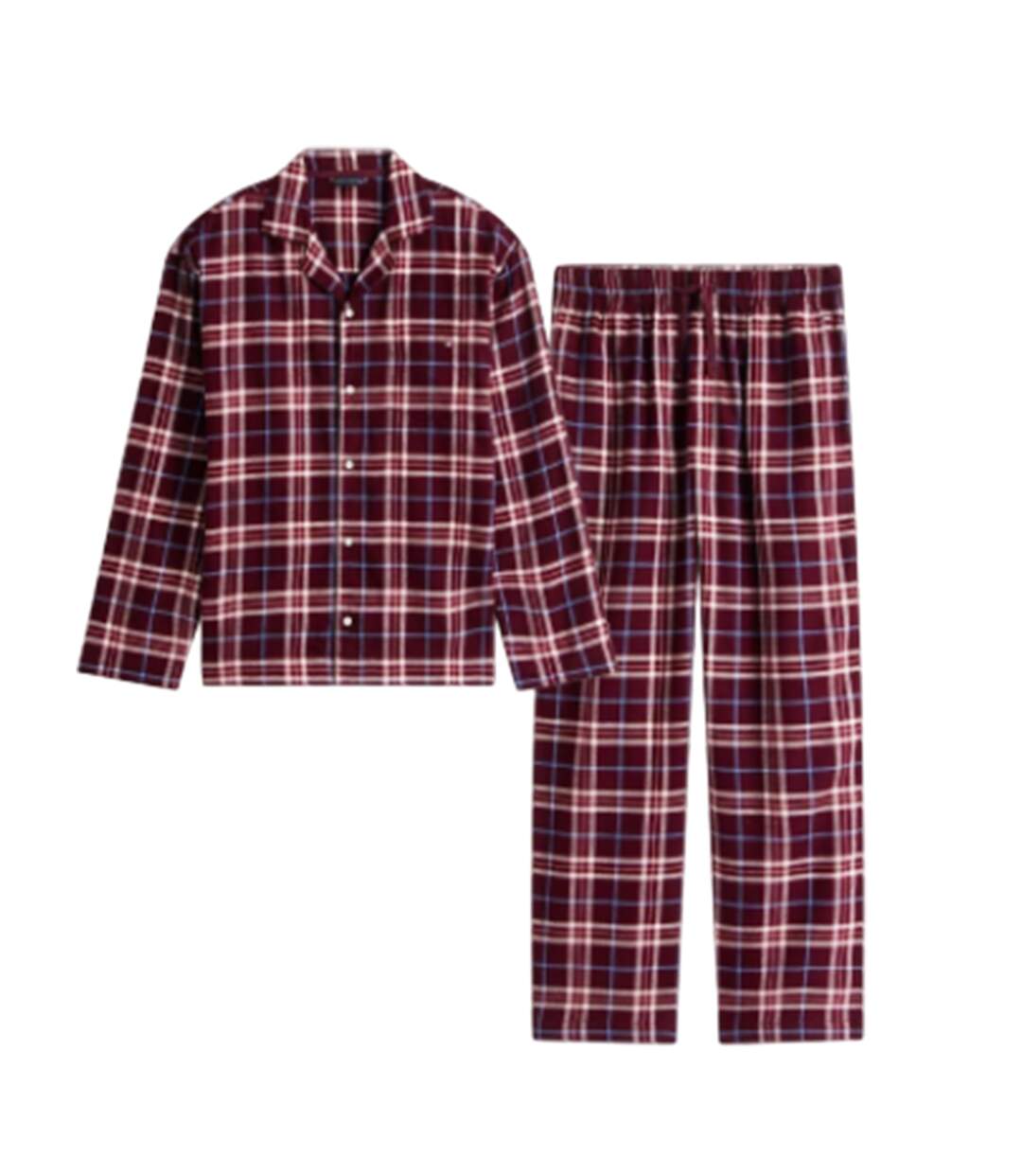 Mens Plaid Long Pyjama Set Burgundy Tommy Hilfiger-2