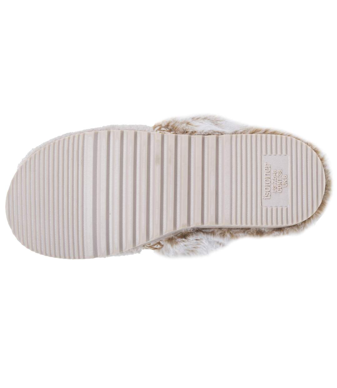 Isotoner Chaussons Mules femme ultra confortables, en maille bouclette, semelle crantée-4