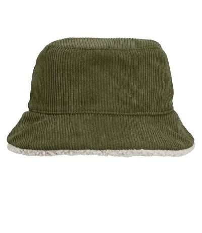 Unisex Adult 2 In 1 Reversible Bucket Hat Army Beige SOLS