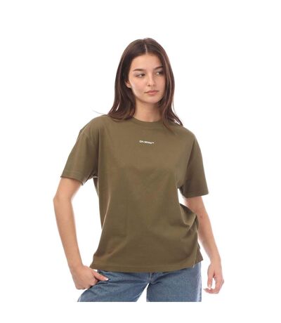 T-shirt flock chine femme vert Off White