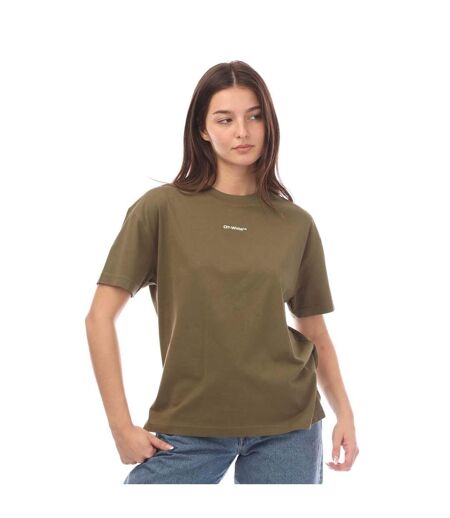 T-shirt flock chine femme vert Off White