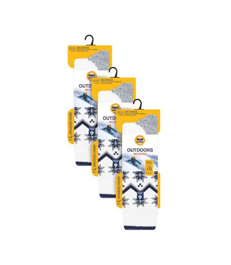 Heat Holders - 3 Paires Chaussettes Ski Femme Thermiques Hiver Hautes Rayées