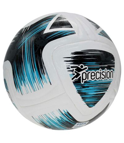 Precision - Ballon de foot pour match ROTARIO (Blanc / Noir / Cyan) (Taille 4) - UTRD1518