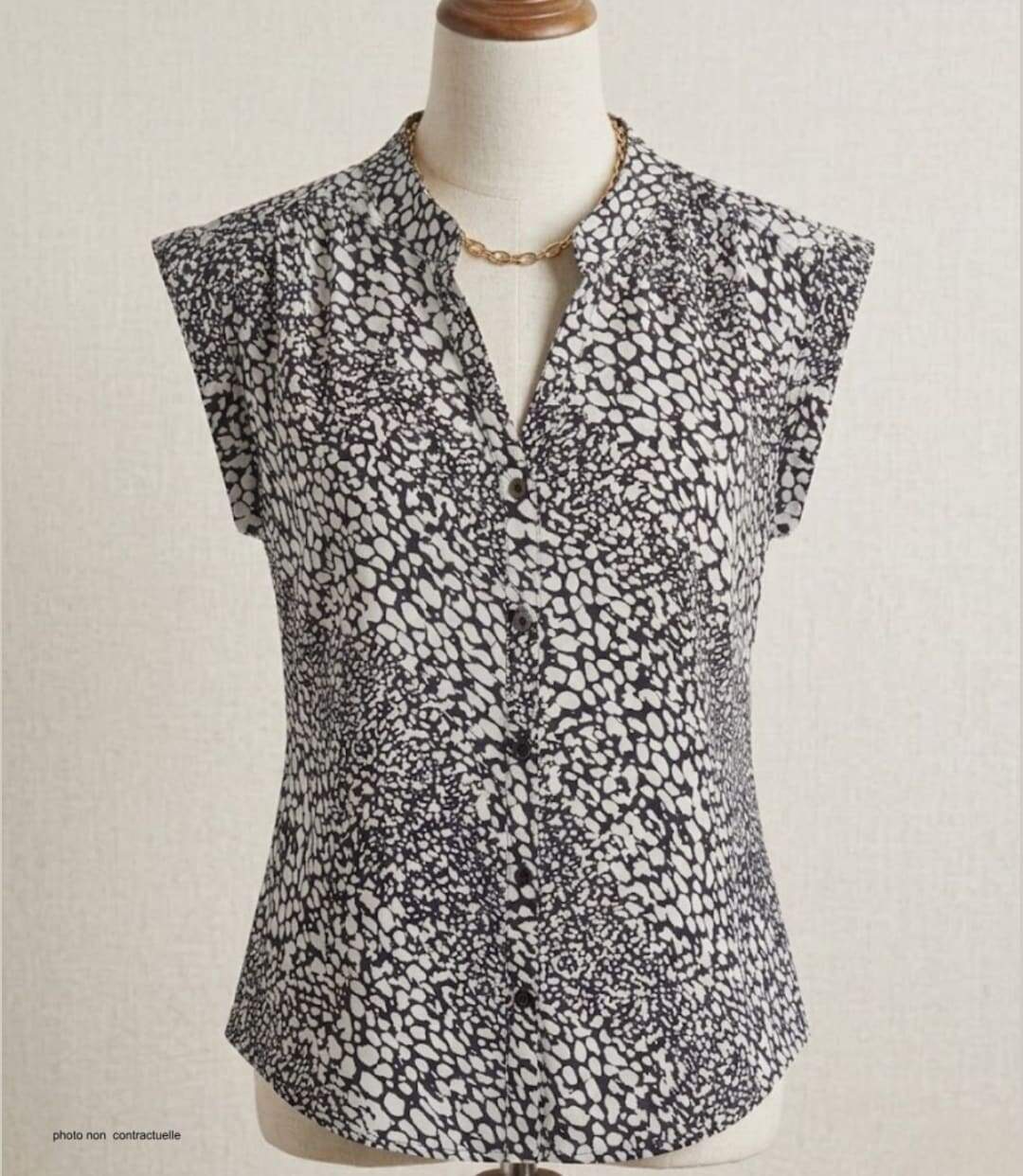 Chemisier sans manches MAYFLOWER N1132A : le top en viscose fluide pour un été frais et élégant-3
