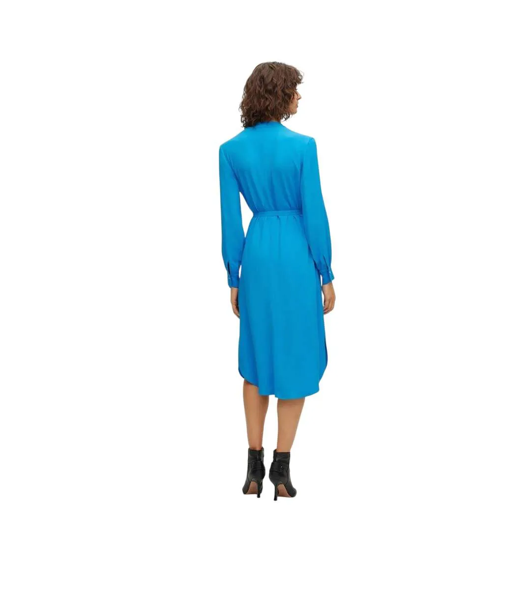 Robe Chemisier Mi-longue Manches Longues Dibanorah Femme Bleu Vif Boss-3