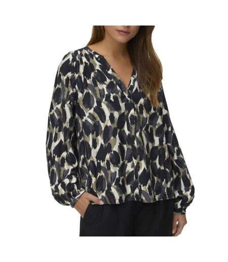 Blouse noir/kaki femme vero moda fanini