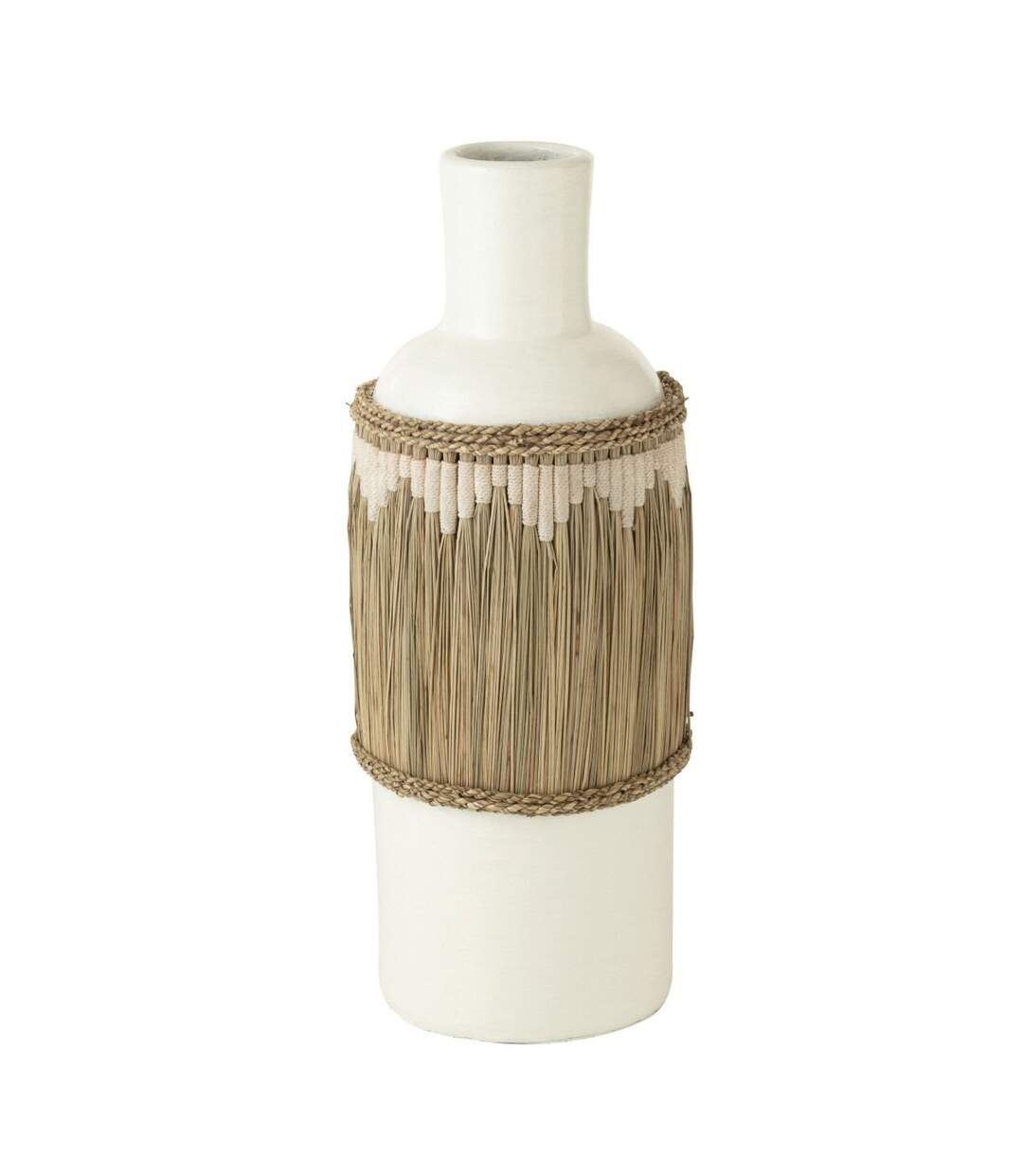 Vase Bouteille Déco Herbes 75cm Blanc-1
