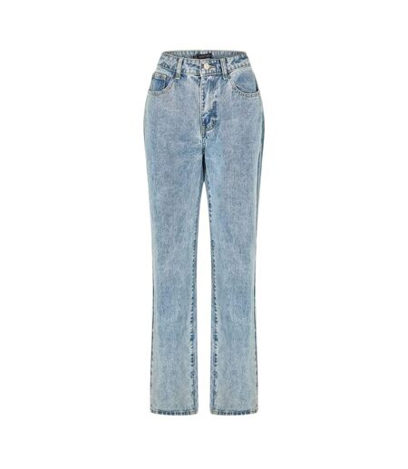 Womens/ladies Denim Zip Wide Leg Jeans Blue I Saw It First