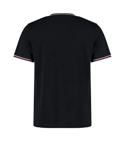 Kustom Kit Mens Tipped Fashion T-Shirt (Black/White/Red) - UTBC5294