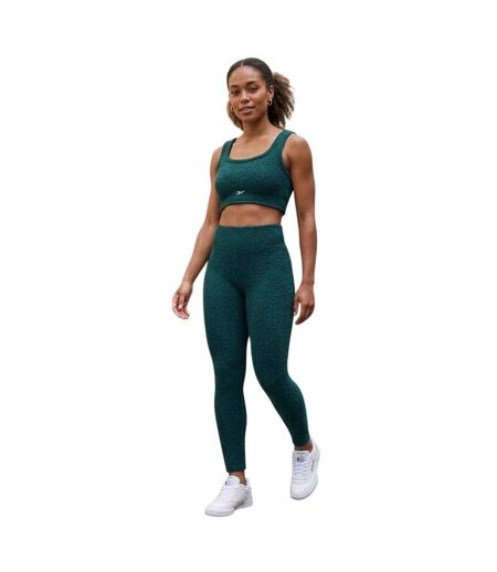 Womens/ladies Classic Cropped Polyester Fitted Tank Top Forest Green Reebok