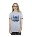 Disney Womens/Ladies Lilo And Stitch Ohana Blue Glitch Cotton Boyfriend T-Shirt (Gris sportif) - UTBI30267-2