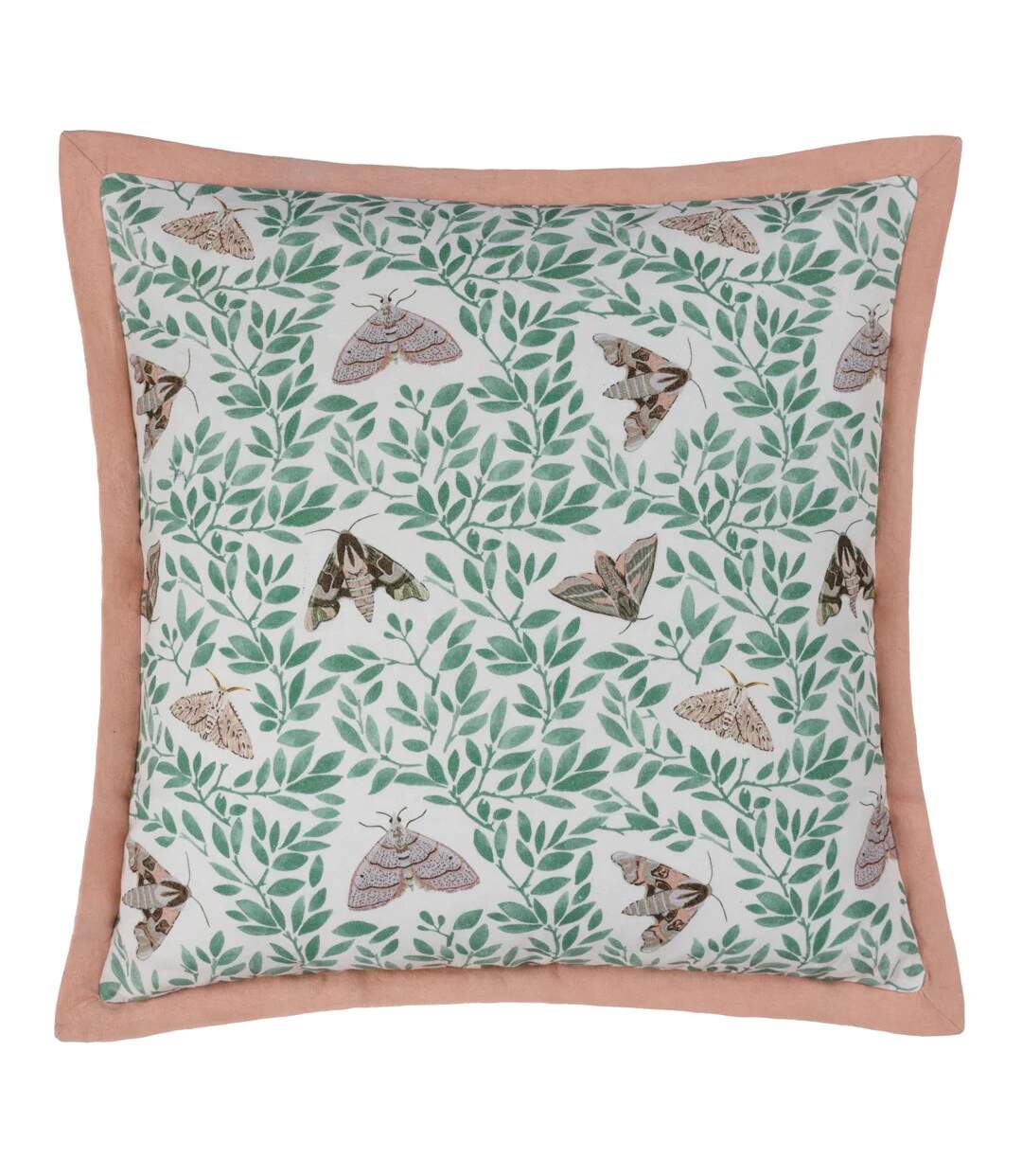 Moth cushion cover 50cm x 50cm pale pink Wylder-1