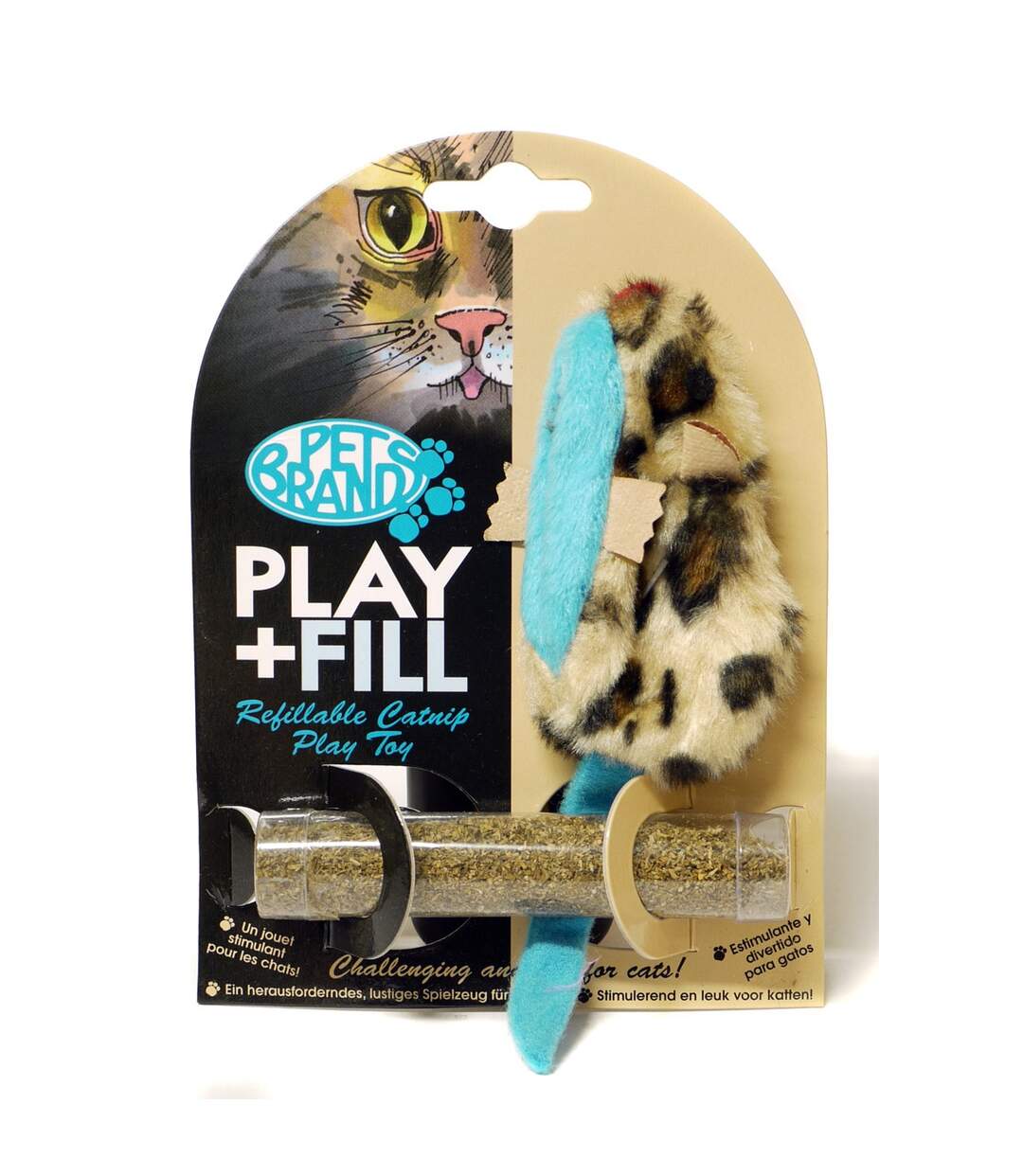 Pet Brands Play And Fill Faux Fur Catnip Mouse - ASRTD (One Size) (Assorted colours) - UTVP2477-1