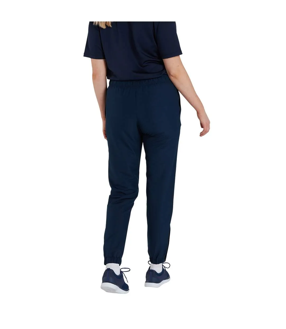 Womens/ladies Club Plain Cuffed Tapered Jogging Bottoms Navy Canterbury-3