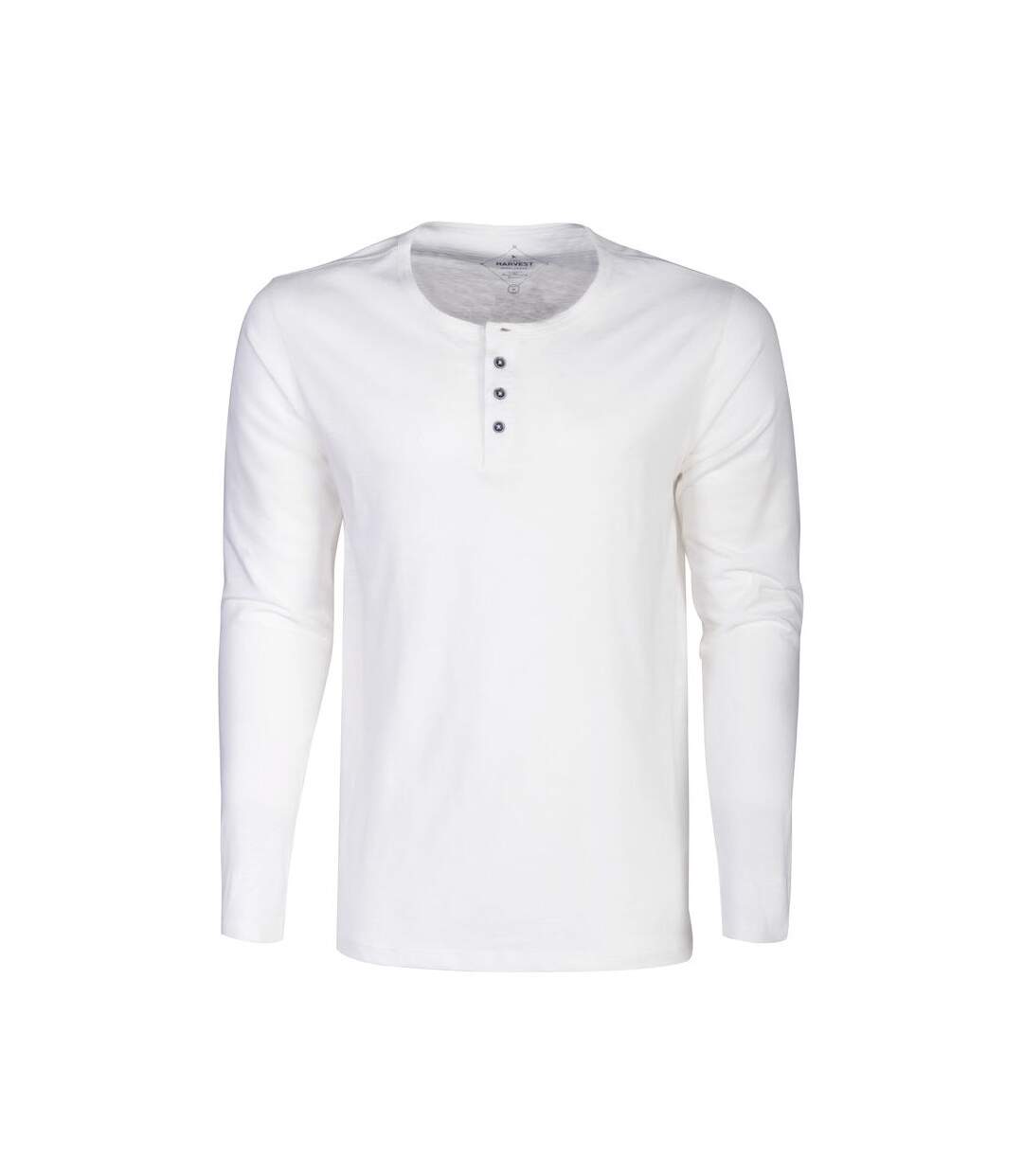 James Harvest Mens Stoneton Melange Long-Sleeved Sweatshirt (White)