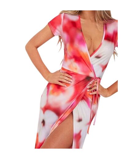 Robe Portefeuille Motif/style Floral Femme Rose Missy Empire