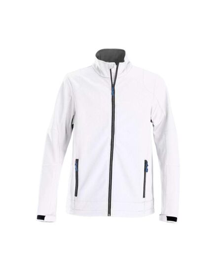Mens Trial Soft Shell Jacket White Printer