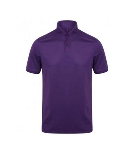Henbury Mens Stretch Microfine Pique Polo Shirt (Bright Purple)
