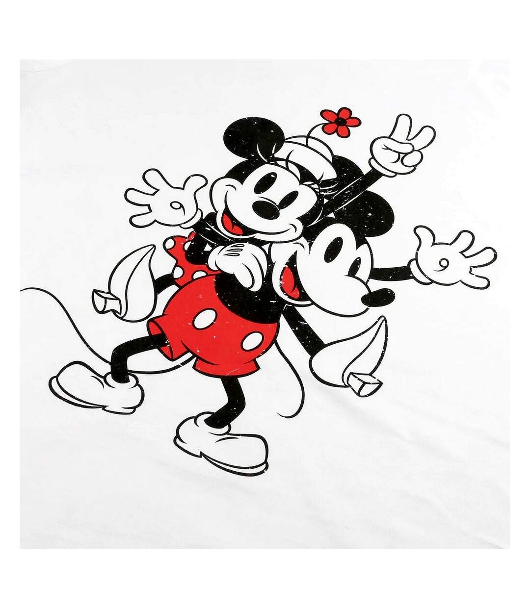 Disney Womens/Ladies Mickey & Minnie Mouse Peace T-Shirt (White)
