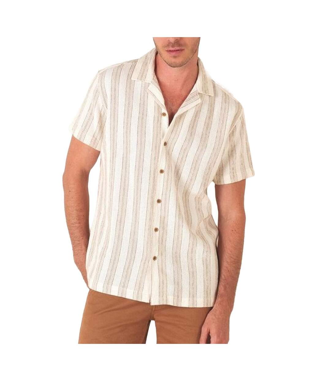 Chemise blanc/beige homme rms26 texture-1