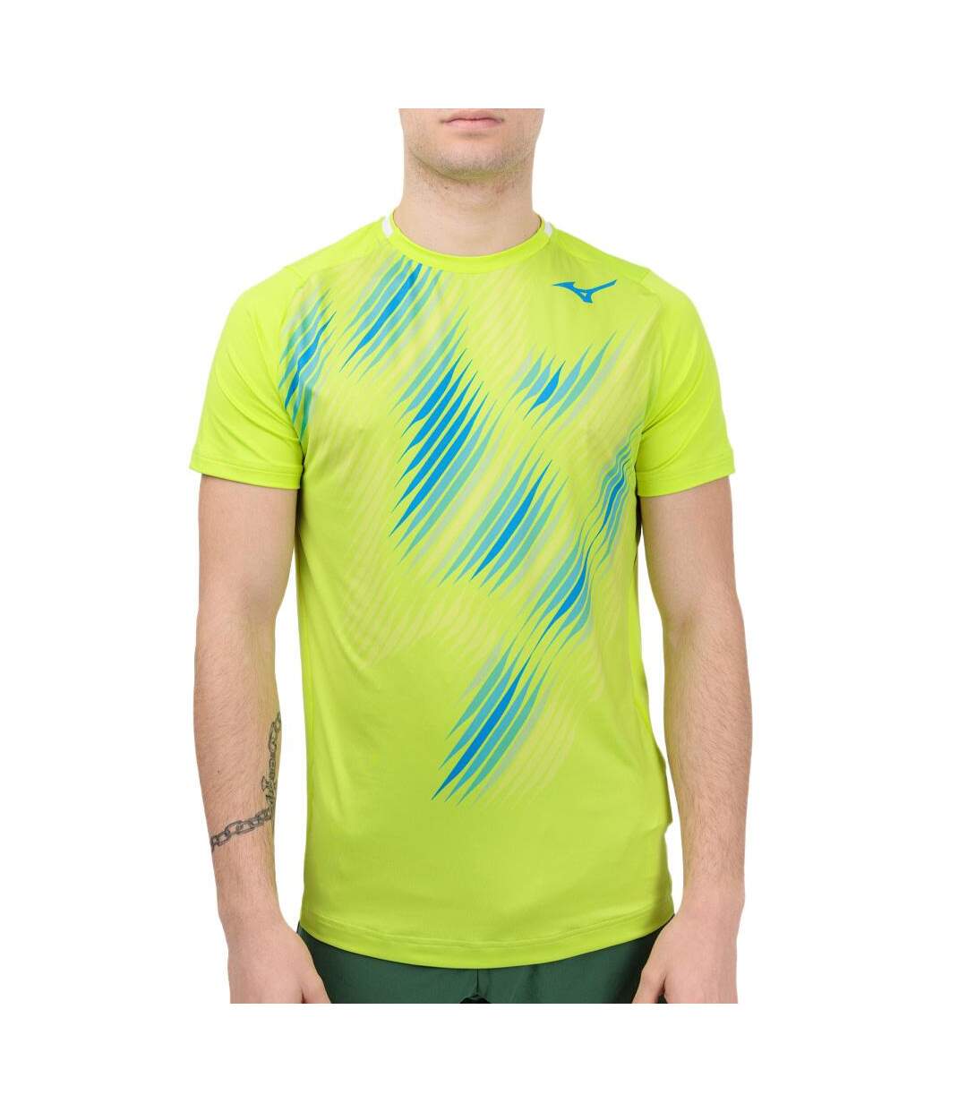 T-shirt de sport vert pomme homme mizuno shadow graphic - l-1