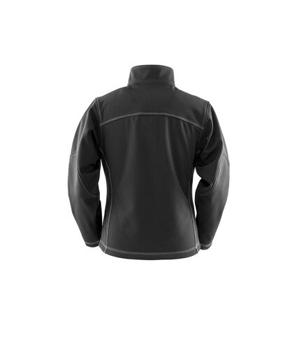 Result Work-Guard Mens Treble Stitch Soft Shell Jacket (Black)