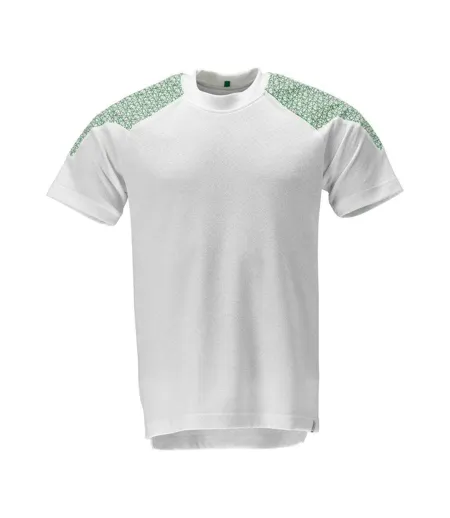 Mens Food & Care Short-sleeved T-shirt White Grass Green Mascot
