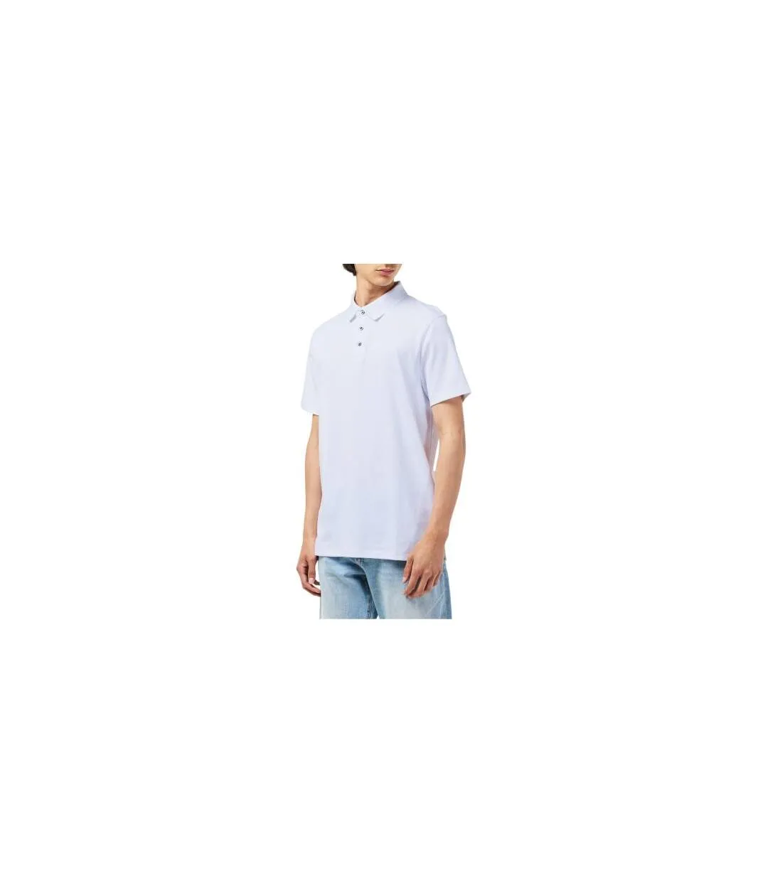Mens Pima Cotton Collared Short-sleeved Polo Shirt Bright White Calvin Klein-1