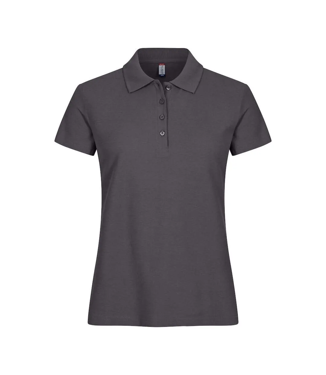 Womens/ladies Plain Polo Shirt Metal Grey Clique-2