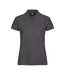 Womens/ladies Plain Polo Shirt Metal Grey Clique-2