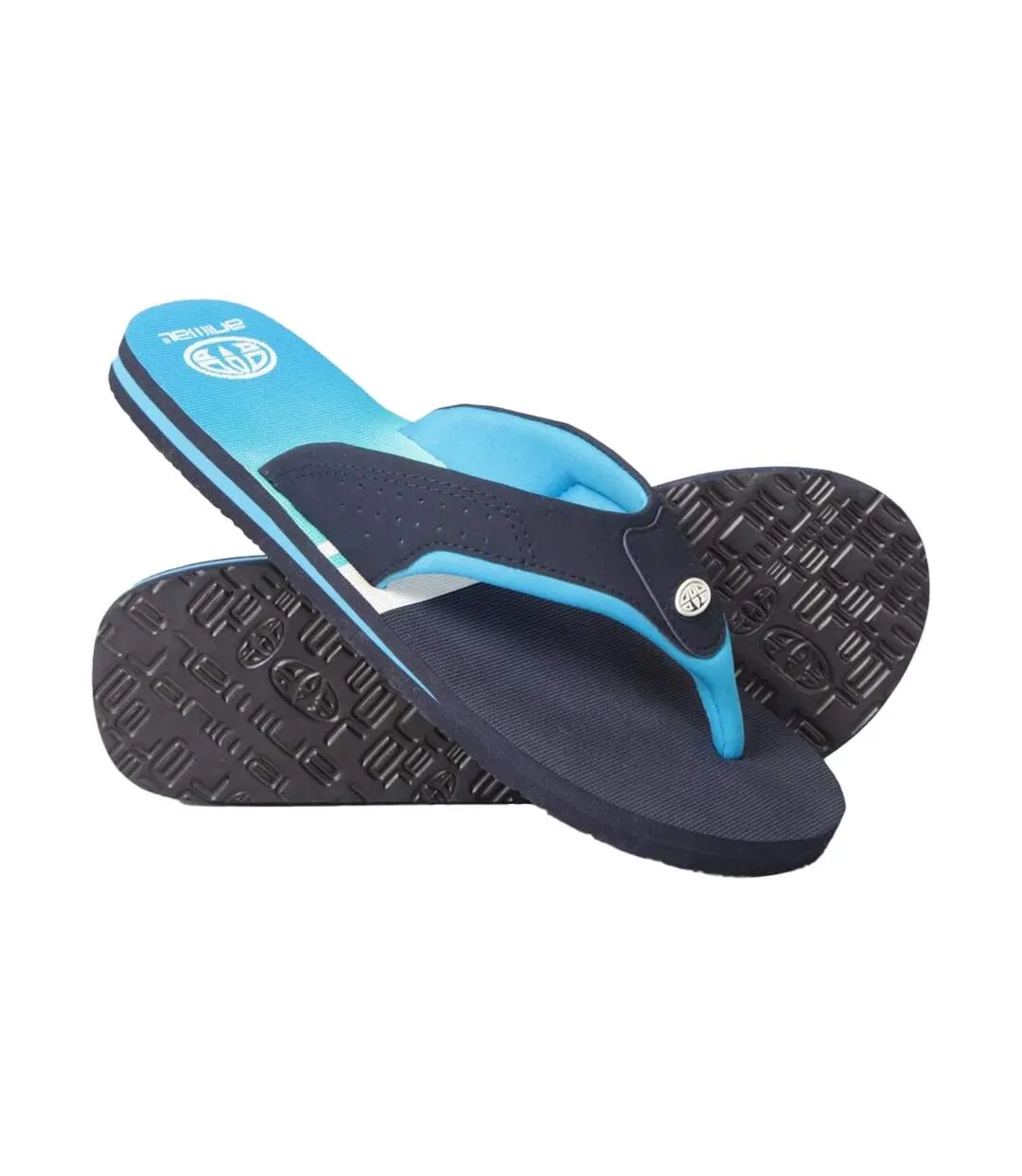 Mens Jekyl Contrast Flip Flops Dark Blue Animal-4