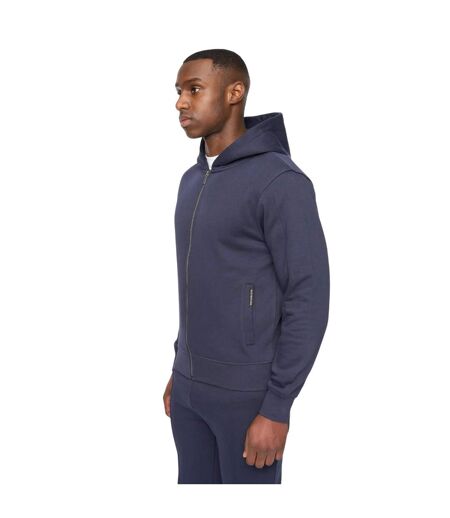 Mens chemtars full zip hoodie navy Duck and Cover