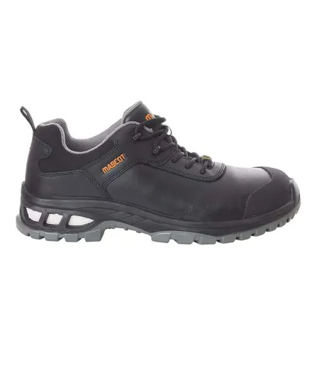 Mens Footwear Energy Grain Leather Safety Shoes Black Mascot