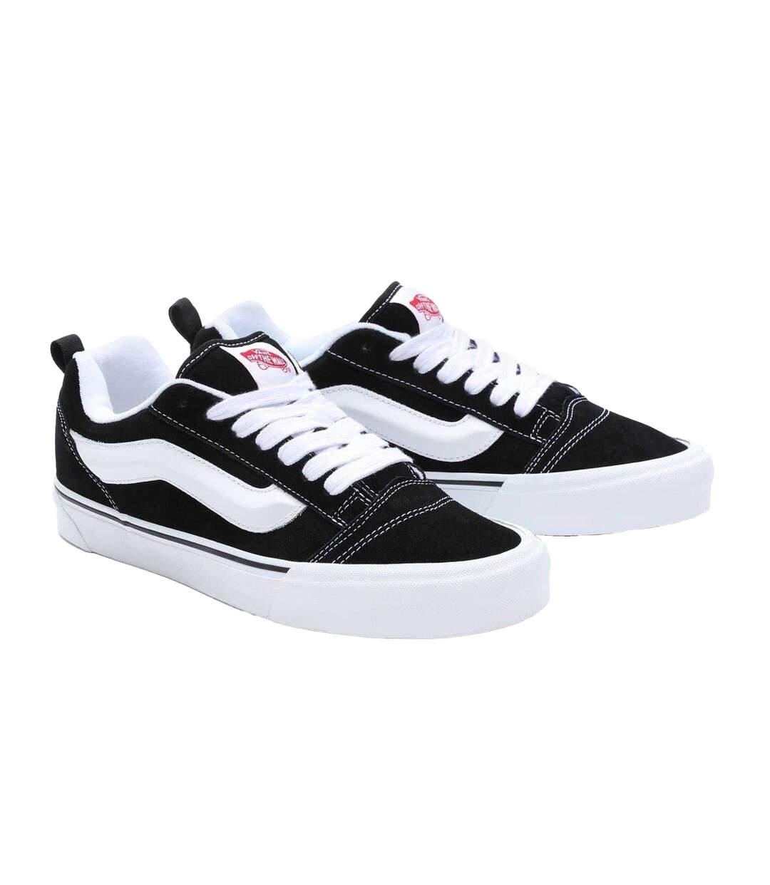 Mens Knu Skool Padded Suede Skate Shoes Black White Vans-4