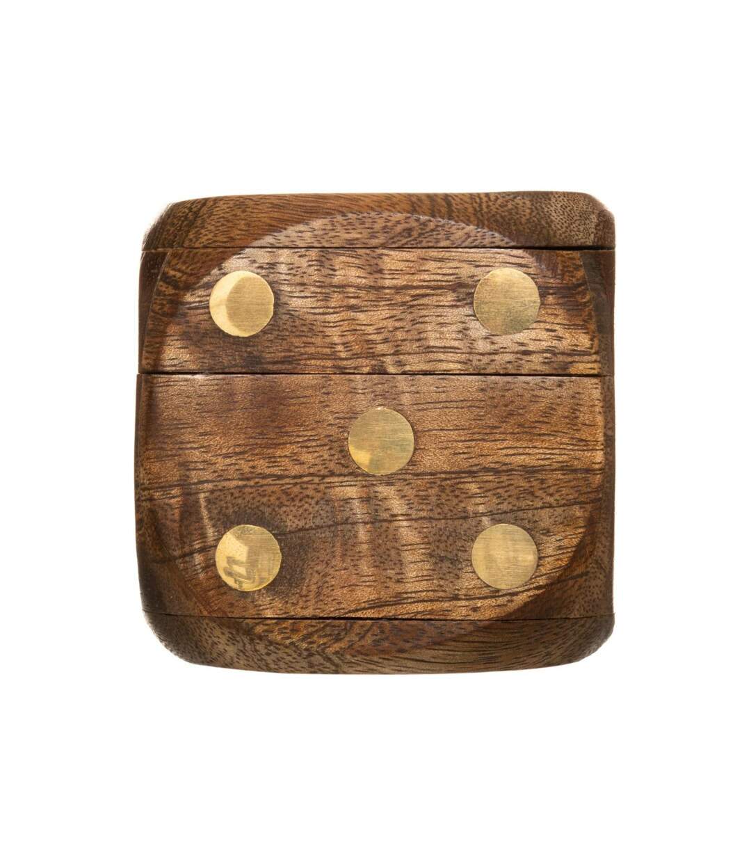 Jeu de Dés Déco Bois 6cm Marron