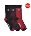 Pack Of 3  Mens Paisley Socks  Black Wine Lambretta-1