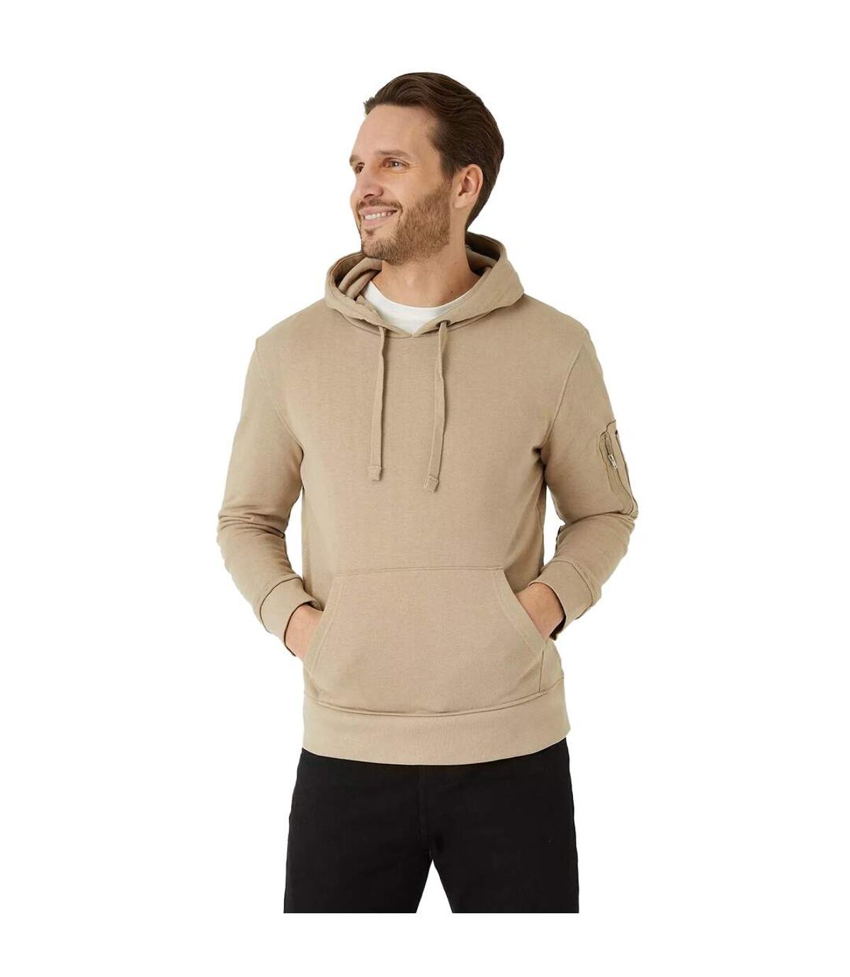 Burton Mens Zip Sleeve Hoodie (Stone)