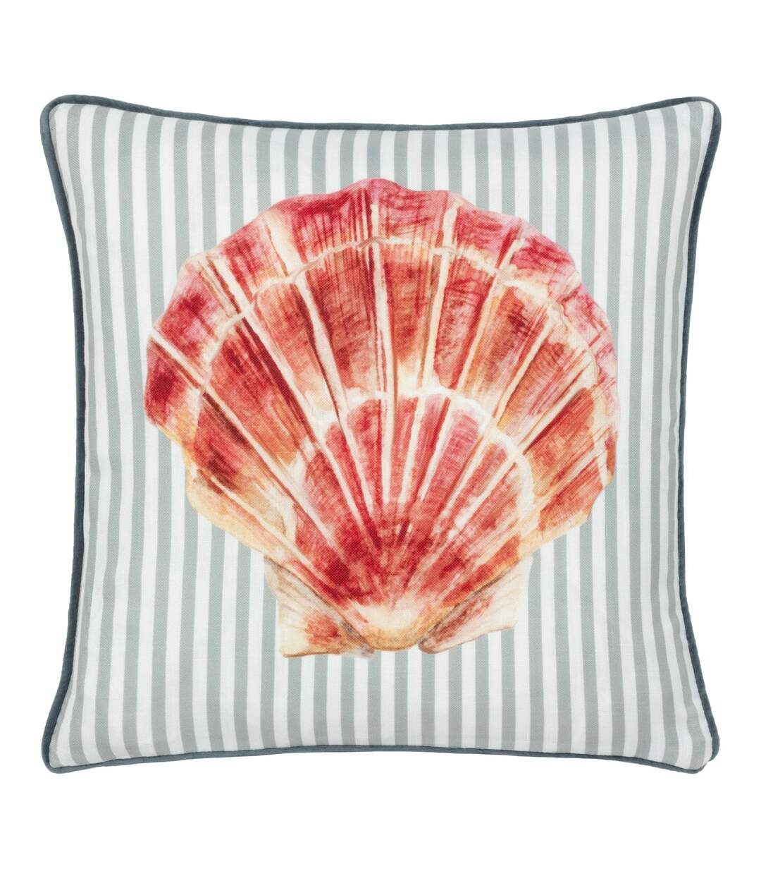 Salcombe piped scallop cushion cover 43cm x 43cm multicoloured Evans Lichfield